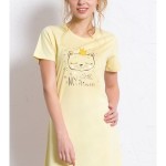 Dámská noční košile s krátkým rukávem Kočka s korunkou